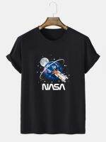 Men Nasaing Universe Print High Quanlity Cotton Sport Simple Personal Clothing Tshirt