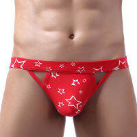 Sexy Men Underwear Jockstrap Panties Backless Cotton Printed Slips Hollow Homme Cueca Mens Pouch Underpants