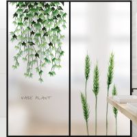 Customized Size Static Cling Window Sticker Vinyl Nordic Plants Fresh Frosted Stained Decorative Privacy Protection Glass Cover Window Sticker and Fil