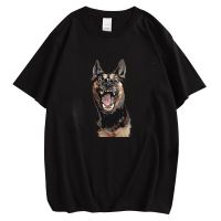 CLOOCL 100% Cotton Men T-shirt Animal Dogs German Shepherd Chest Print Tees Summer O-neck Hip Hop Tops Harajuku Men Clothing XS-4XL-5XL-6XL