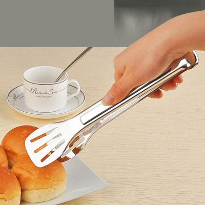 Stainless Steel Food Tongs Anti Heat Bread Clip BBQ Buffet Cooking Tools