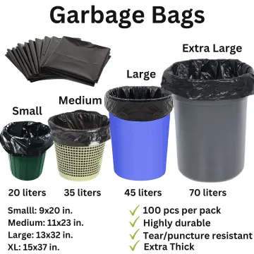 Trash / Garbage Bag Small / Medium / Large / XL / 2XL / 3XL per Roll (Can  be used for Clothes!)