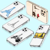 เคสโทรศัพท์ หรับ Samsung A34 M52 A04 M30S A23 M23 M53 M21 A54 M30 A40S A9 A14 A04S M33 Plus อ่อนนุ่ม โปร่งใส ปก T-164 Eiffel Tower