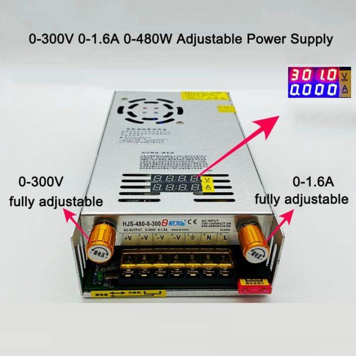 480W 0300V 01.6A Current and Voltage Adjustable DC Power Supply Current limiting Power Unit