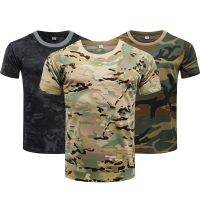 Summer Mens Quick Dry Combat T Shirt Military Jungle Desert Camouflage Tactical Short Sleeve Tough Guy Outdoor Hunting Top 6XL