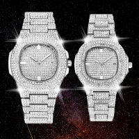 Free Dropshipping New  Femme Diamond Mens Watches Hip Hop Quartz Watch For Women Iced Out Female Clock Male Wristwatches