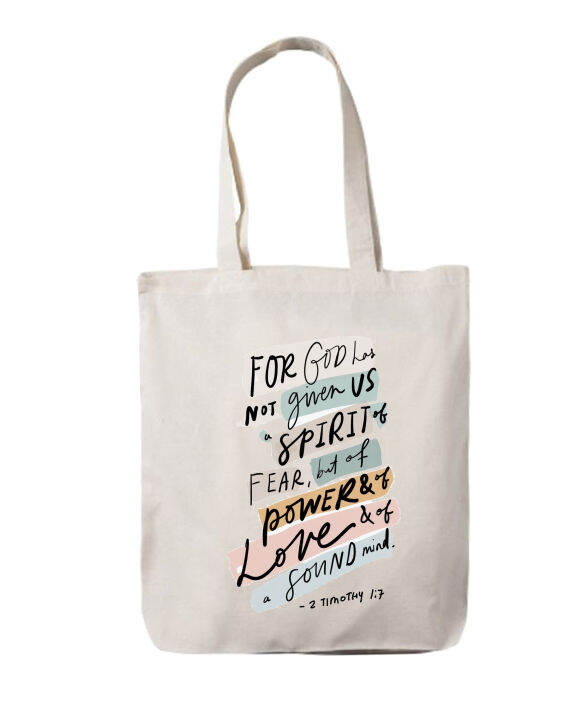 Bible Verse Tote Bag Katsa Canvas High Quality Shoulder Bag Women White 