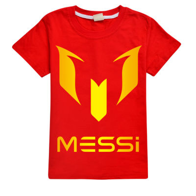2-16Y เด็ก Messi S คอสเพลย์เสื้อกันหนาวเด็กทารกฤดูร้อนเสื้อผ้าเด็กวัยหัดเดินเสื้อลำลองเด็กแขนสั้นผ้าฝ้ายเสื้อยืด