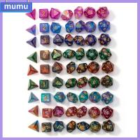 MUMU 7Pcs/set D12 D20 D4 D6 D8 D10 สำหรับ TRPG DND เกมตาราง ลูกเต๋าหลายด้าน ลูกเต๋า DND ลูกเต๋าเกม