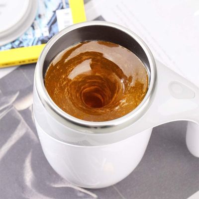 【High-end cups】 อัตโนมัติแม่เหล็กกวนแก้วกาแฟหมุนโฮมออฟฟิศท่องเที่ยวถ้วยผสมไฟฟ้าสแตนเลสแก้วกาแฟตนเอง