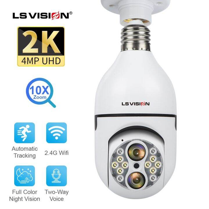[HOT JIAQZQLLILOAH 577] LS VISION 4MP E27 Bulb Camera 10X Optical Zoom