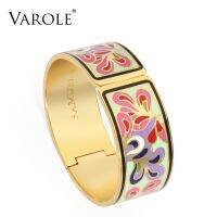 VAROLE กำไลข้อมือสีกำไลเคลือบที่มีสีสันสำหรับผู้หญิงเครื่องประดับแฟชั่นของขวัญเครื่องประดับ