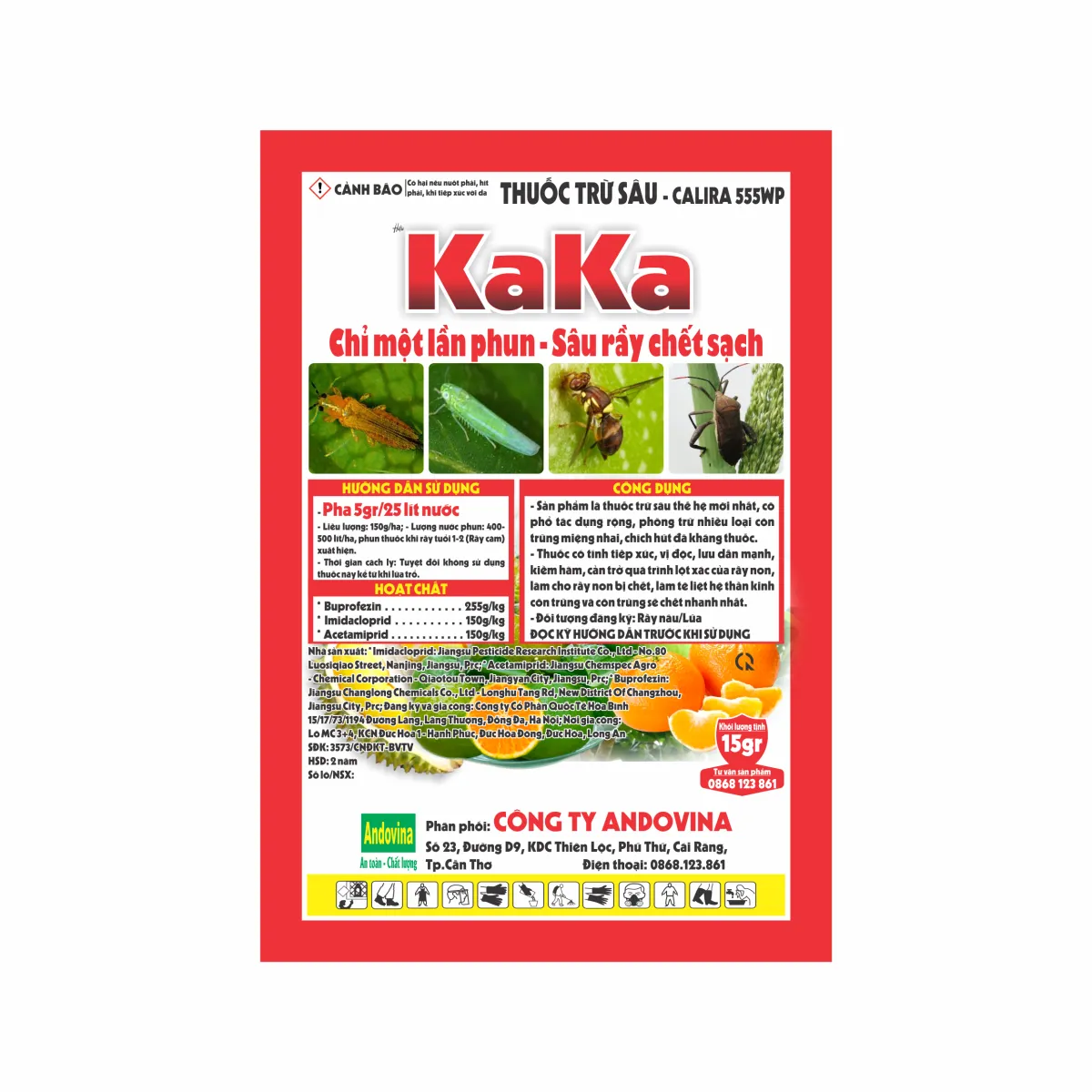 KaKa 15gr - Thuốc trừ sâu: Bọ trĩ, ruồi vàng, rầy xanh, rệp sáp ...
