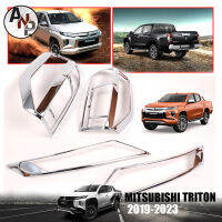 ครอบไฟหน้า + ครอบไฟท้าย ครอบกันรอย รุ่น มิซซูบิชิ ไทรทัน Mitsubishi Triton ปี 2019 สีโครเมี่ยม จำนวน 4 ชิ้น