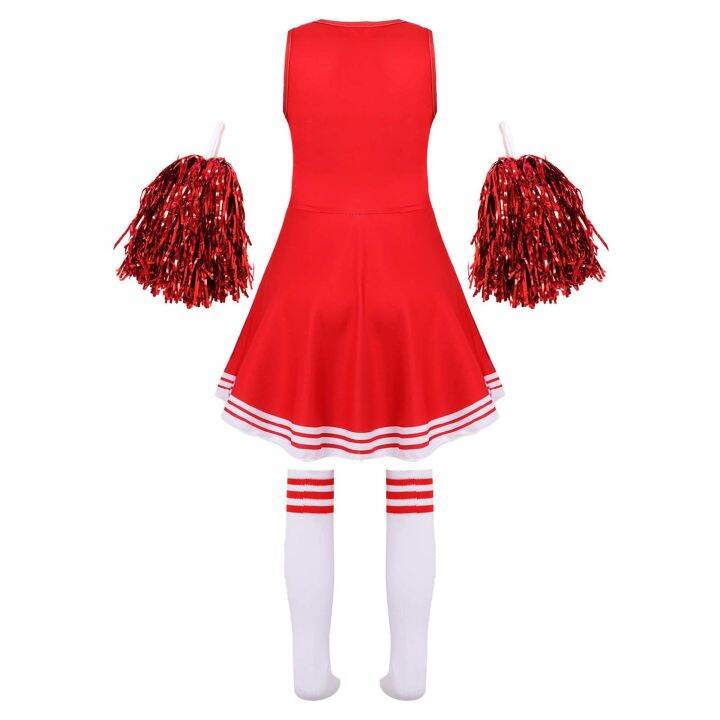 kid-girls-cheerleading-costumes-uniform-sleeveless-letter-print-dance-cosplay-roleplay-dress-with-socks-for-stage-performance