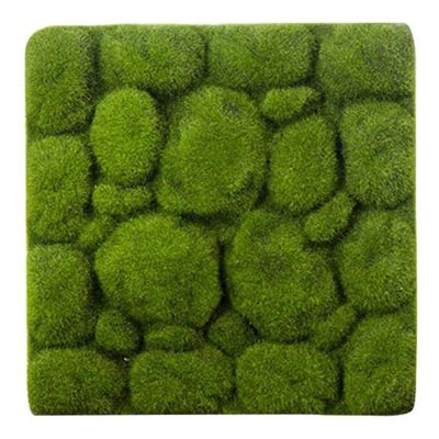Grass Mat- Stone Shape Indoor Green Artificial Lawns Turf Carpets Fake Sod Moss for Home Hotel Wall Balcony Decor