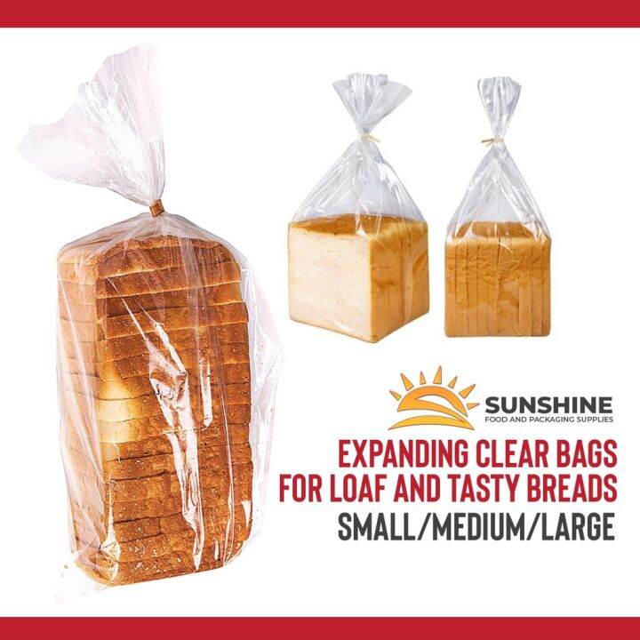 100pcs Expanding BREAD Loaf Tasty Clear Plastic Bags Lazada PH