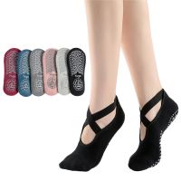 【YD】 3 Socks for Non-Slip Grips Straps Bandage Cotton Ideal Pilates Barre Ballet Barefoot Workout