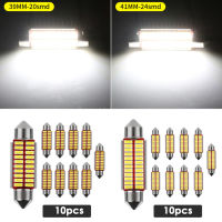 10ชิ้น C5W หลอดไฟ LED Canbus ไม่มีข้อผิดพลาด Festoon 39มิลลิเมตร41มิลลิเมตร12โวลต์4014 SMD 7000K สีขาวภายในรถอ่านแสงลำต้นโคมไฟ