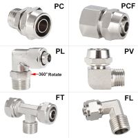 Copper Pneumatic Fittings Air Fitting OD 4 6 8 10 12 mm Thread 1/8 3/8 1/2 1/4 BSP Quick Connector For hose Tube Connectors