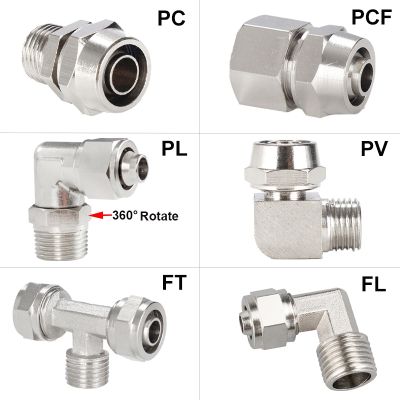 【YF】✇☍  Pneumatic Fittings Air Fitting 4 6 8 10 12 mm Thread 1/8 3/8 1/2  1/4 BSP hose Tube Connectors