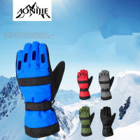 2018ฤดูหนาวผู้ชายถุงมือสกีกลางแจ้งกีฬาภูเขาถุงมือเล่นสกีที่อบอุ่น Windproof กันน้ำปีนเขาเดินป่าถุงมือขี่จักรยานถุงมือ