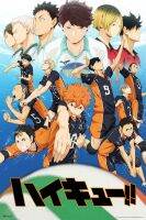 โปสเตอร์ Haikyuu ยอดนิยมซีซั่นที่1คีย์อาร์ตอนิเมะญี่ปุ่นเรื่อง Haikyuu Manga Haikyu โปสเตอร์อนิเมะ Crunchyroll Streaming Anime Merch Animated Series แสดง Karasuno...