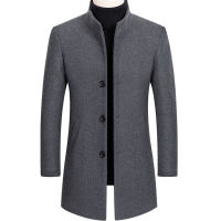 2022 New Wool &amp; Blends Coat Men Autumn Winter Long Trench Coat Business Casual Thick Woolen Jacket Men Overcoats nd Clothing