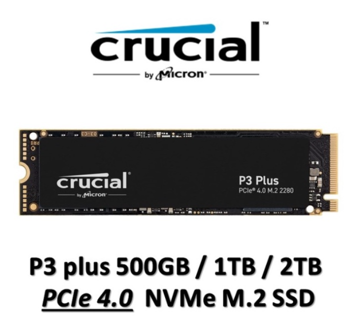 Crucial P3 Plus 1TB PCIe 4.0 3D NAND NVMe M.2 SSD, up to 5000MB/s