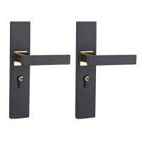 2X Minimalist ล็อคประตู Continental มือจับประตูล็อคภายใน Anti-Theft ล็อคประตูห้องอลูมิเนียมอัลลอยด์ Mute Gate Lock