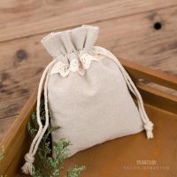 Lace Linen Gift Packaging Pouch 9x12cm 11x15cm pack of 50 Christmas Party Candy Favor Drawstring Bag Sack Gift Wrapping  Bags