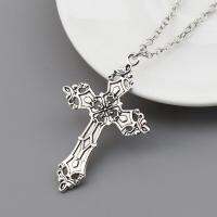 Vintage Cross Pendant Necklace for Men Women Goth Accessories Gothic Grunge Male Neck Long Chain Summer Aesthetic Holiday Gifts