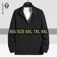 Men Jacket Hoodie Windbreaker Waterproof Plus Size 6XL 7XL 8XL Oversize 2022 Black Camping Coats Loose Male Outdoor Softshell