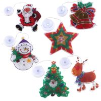 6 Piece Christmas Lights Plastic Christmas Decorative Lights Shop Window Room Decoration LED Suction Cup Lights