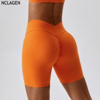 【YD】 NCLAGEN Womens Gym Shorts Waist Scrunch Butt Booty Squat Proof Tummy Leggings