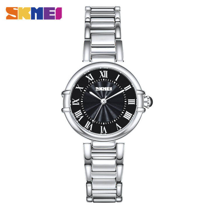 SKMEI Women Fashion Quartz Watch Stainless Steel Elegant Waterproof