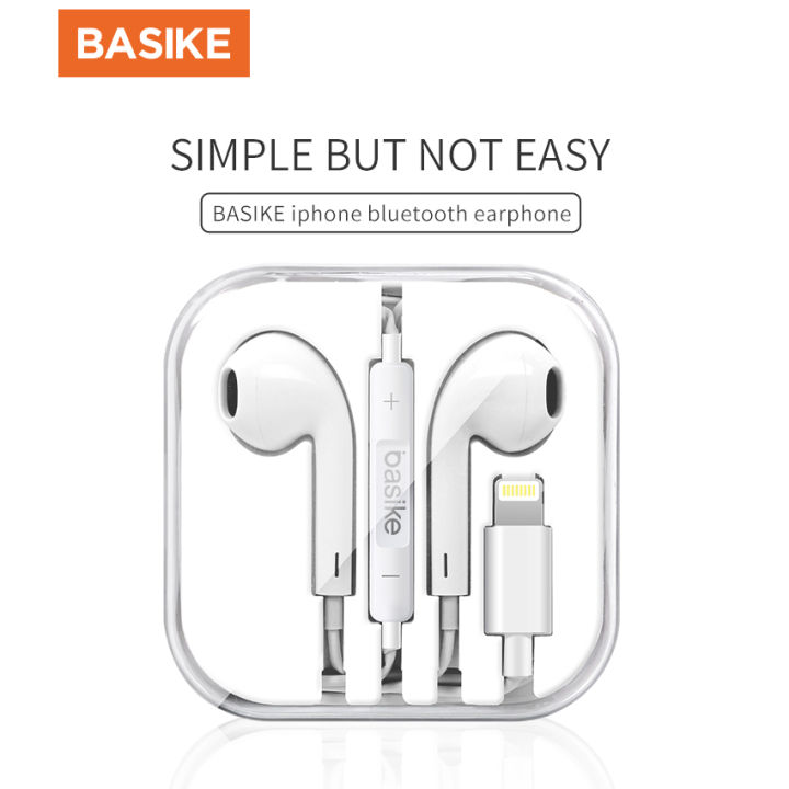 basike-การรับประกัน-1-ปี-120cm-หูฟัง-iphone-ของแท้-แบบสาย-lightning-for-หูฟังไอโฟน-สำหรับ-iphone-7-8-plus-xs-xr-x-11-12-13pro-max