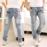 Autumn Spring Baby Boys Jeans Pants Kids Clothes Cotton Casual Children Trousers Teenager Denim Boys Clothes 4-14Year