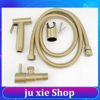 JuXie store Stainless steel Gold brushed Toilet Bidet Spray wc bathroom shower head Sprayer set Douche Handheld water T valve Hose Kit