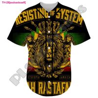 asdsadsaaff ใหม่แฟชั่น Bob Marley Rastafari Leão Vintage Reggae Tatuagem Retro 3DPrint Harajuku Verão Camisas De Beisebol Jersey Mangas Curtas X8