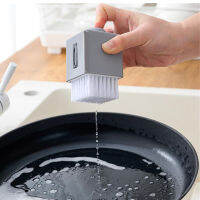 Multifunctional Pressing Cleaning Brush Built-in Liquid Storage Tank Kitchen Dishwashing Pot Brush