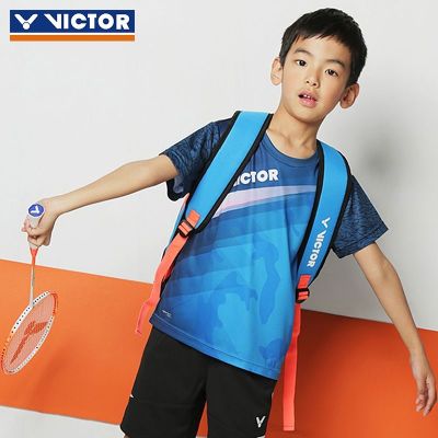 Victor Flushed With VICTOR Badminton Take 72013/72026 Victory Children Wake More Knitted Childrens Short Sleeve T-Shirt