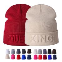 【YD】 Hat King Fashion Hip Hop Couples Cap Men Woman Warm Knitted Beanie Ski Skullies Bonnet