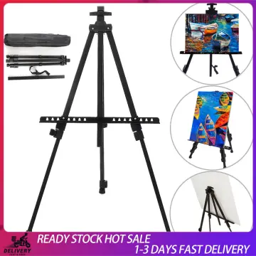 Reinforced Artist Easel Stand, Extra Thick Aluminum Metal Tripod Display  Easel 21 To 66 Adjustable Height with Portable Bag 