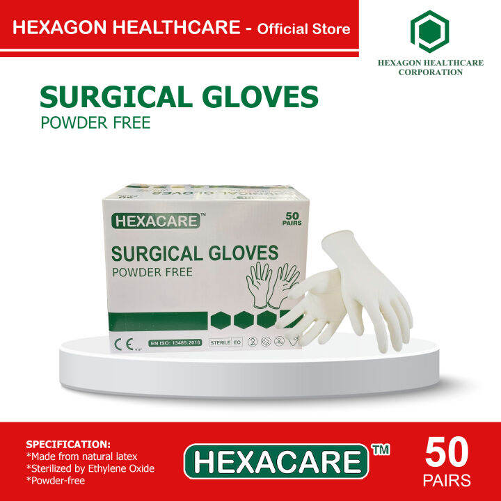 SGL02L Sterile Latex Gloves (HEXACARE) Size 6.5 Lazada PH