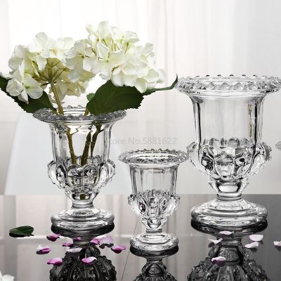 Fashion Crystal Decoration Vase Transparent Hydroponic Dried Flowers Decoration Thickening Glass Crafts House Gift
