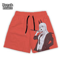 2023 newAnime Chainsaw Man Men Gym Shorts Makima Denji Pattern Mesh Breathable Summer Casual Outdoor Running Sports Workout Shorts