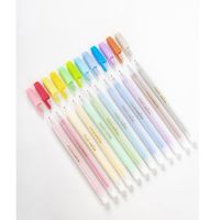 12pcs Jelly Color Fine Gel Pen Set  0.5mm Ballpoint Tip for Drawing Highlighting Marker Liner Office School A6282 Pens