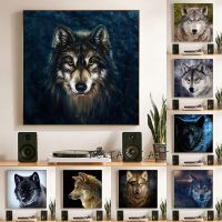 บทคัดย่อ Animal Wall Art Wolf ภาพวาดผ้าใบสำหรับห้องนั่งเล่นตกแต่งบ้าน Cuadros-โปสเตอร์และภาพพิมพ์คุณภาพสูง