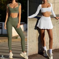 2023 1/2PCS Women Anti Skirts Sport Bra Yoga Sets Workout Athletic Bra Fitness Gym Workout Pant Running Leggings Active Suits Protective Gear